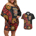 NAIDOC Week 2026 Couples Matching Off Shoulder Short Dress and Hawaiian Shirt 50 Years of Deadly Indigenous Pride