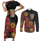 NAIDOC Week 2026 Couples Matching Short Sleeve Bodycon Dress and Long Sleeve Button Shirt 50 Years of Deadly Indigenous Pride