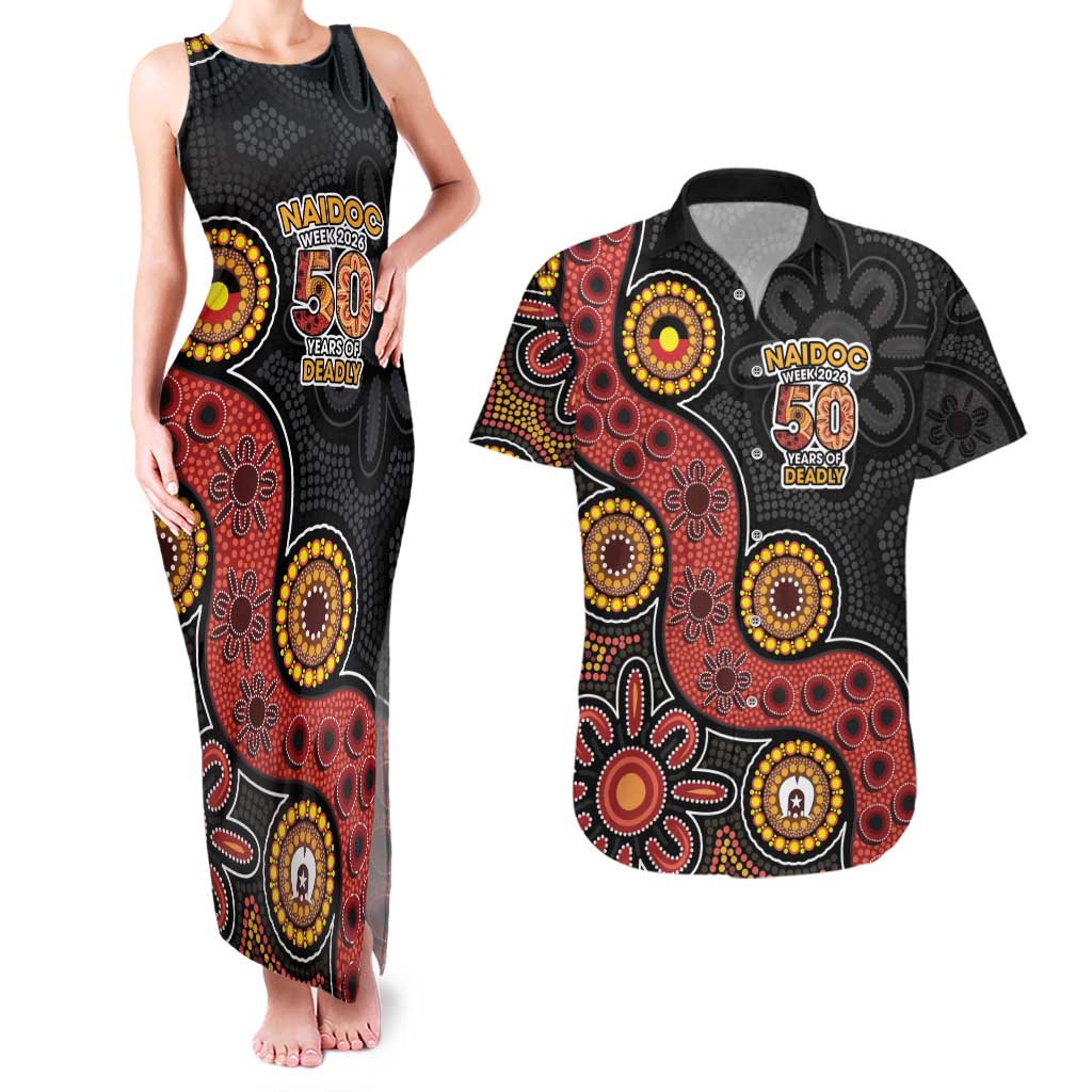 NAIDOC Week 2026 Couples Matching Tank Maxi Dress and Hawaiian Shirt 50 Years of Deadly Indigenous Pride