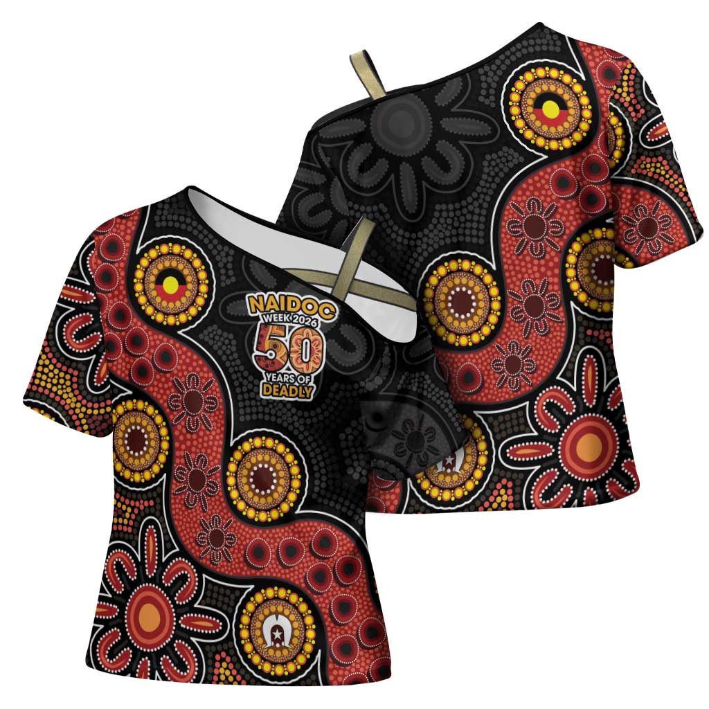 NAIDOC Week 2026 Cross Shoulder Shirt 50 Years of Deadly Indigenous Pride