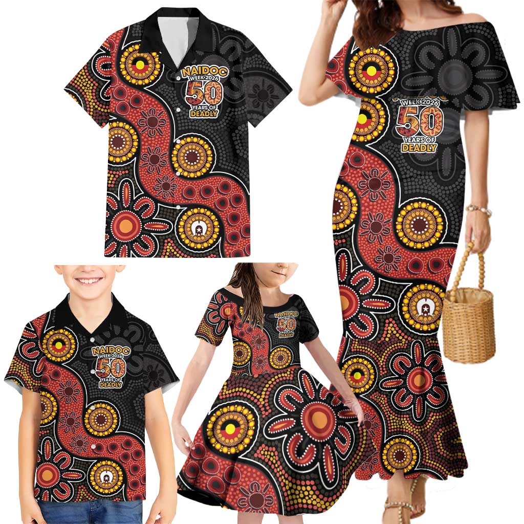 NAIDOC Week 2026 Family Matching Mermaid Dress and Hawaiian Shirt 50 Years of Deadly Indigenous Pride
