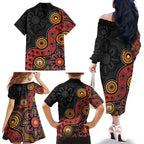 NAIDOC Week 2026 Family Matching Off The Shoulder Long Sleeve Dress and Hawaiian Shirt 50 Years of Deadly Indigenous Pride