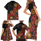 NAIDOC Week 2026 Family Matching Short Sleeve Bodycon Dress and Hawaiian Shirt 50 Years of Deadly Indigenous Pride