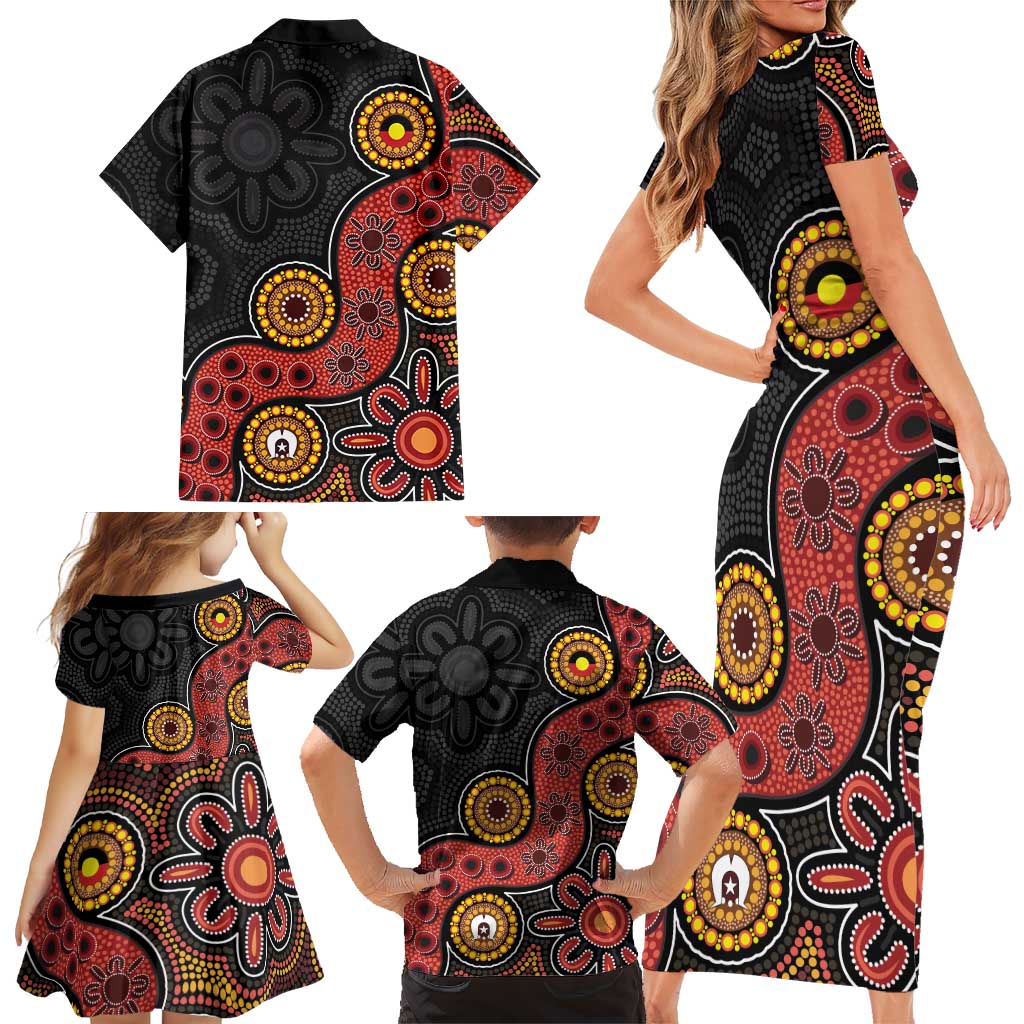 NAIDOC Week 2026 Family Matching Short Sleeve Bodycon Dress and Hawaiian Shirt 50 Years of Deadly Indigenous Pride