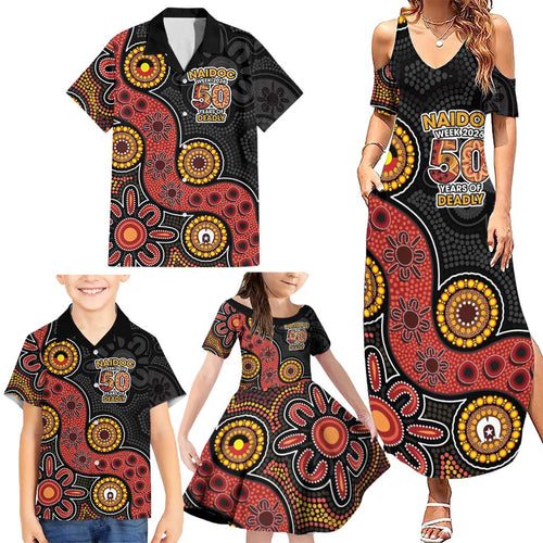 NAIDOC Week 2026 Family Matching Summer Maxi Dress and Hawaiian Shirt 50 Years of Deadly Indigenous Pride