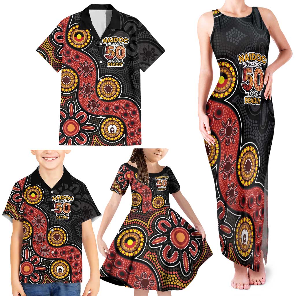NAIDOC Week 2026 Family Matching Tank Maxi Dress and Hawaiian Shirt 50 Years of Deadly Indigenous Pride