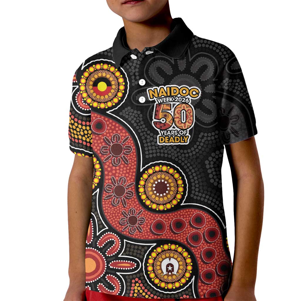 NAIDOC Week 2026 Kid Polo Shirt 50 Years of Deadly Indigenous Pride