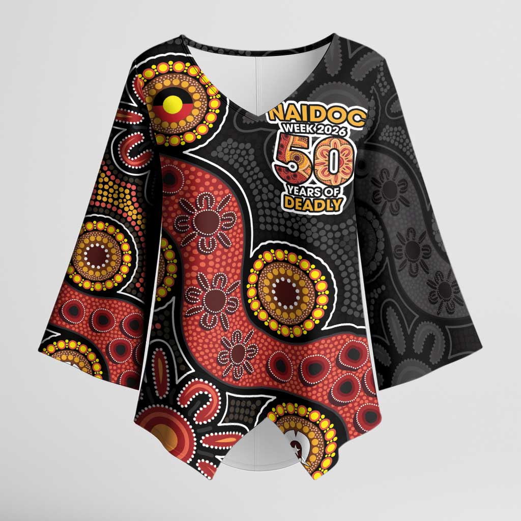NAIDOC Week 2026 Kimono Sleeve Blouse 50 Years of Deadly Indigenous Pride
