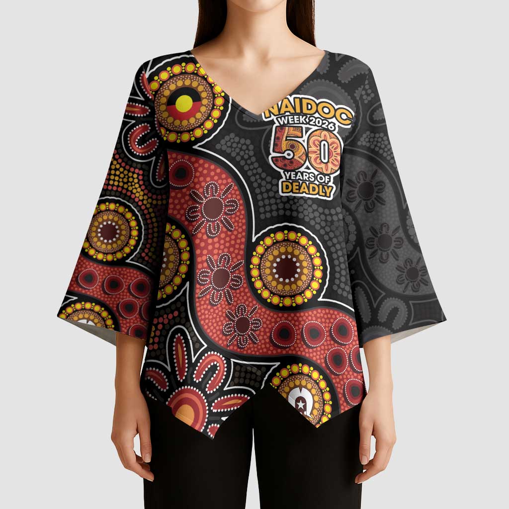 NAIDOC Week 2026 Kimono Sleeve Blouse 50 Years of Deadly Indigenous Pride