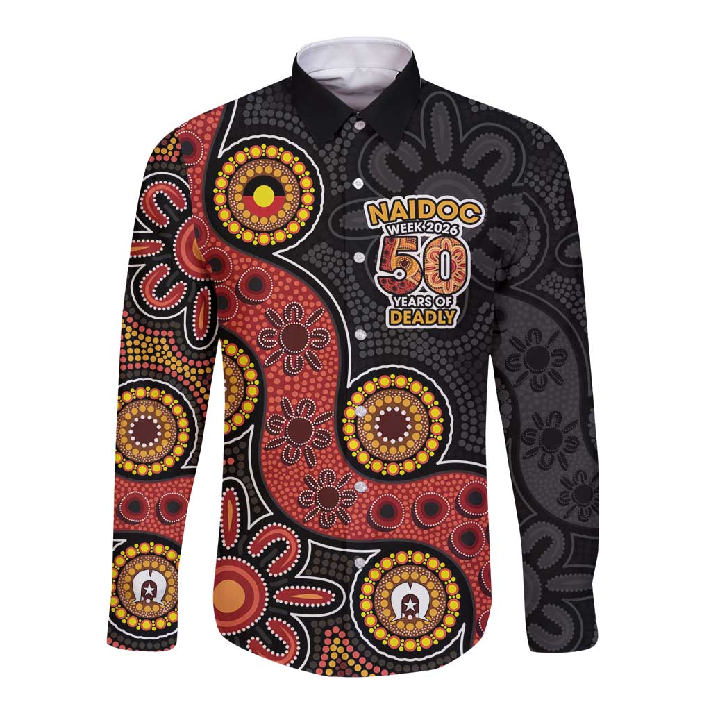 NAIDOC Week 2026 Long Sleeve Button Shirt 50 Years of Deadly Indigenous Pride