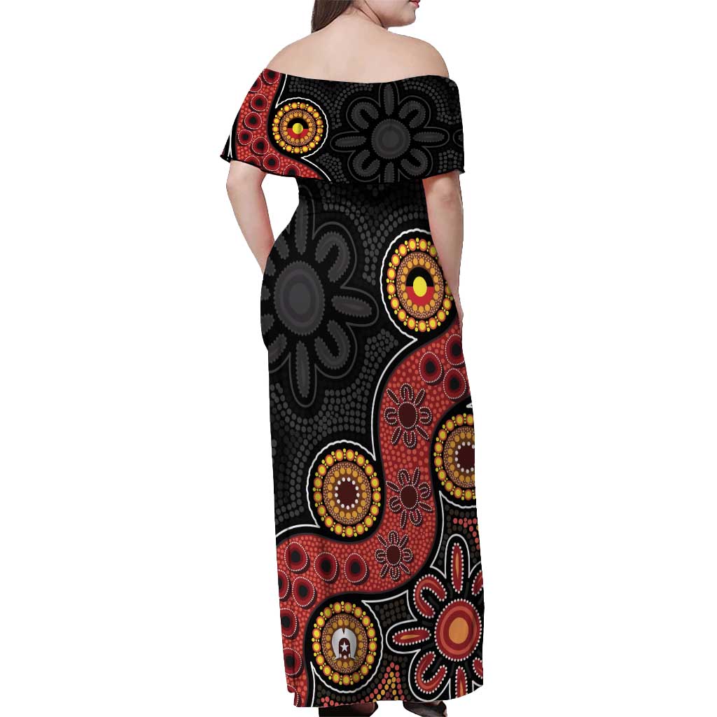 NAIDOC Week 2026 Off Shoulder Maxi Dress 50 Years of Deadly Indigenous Pride
