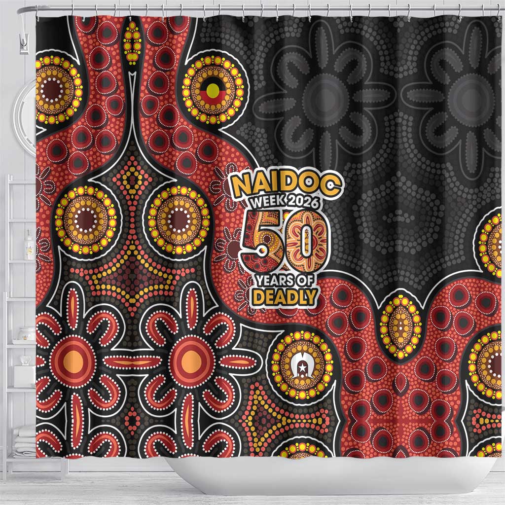 NAIDOC Week 2026 Shower Curtain 50 Years of Deadly Indigenous Pride