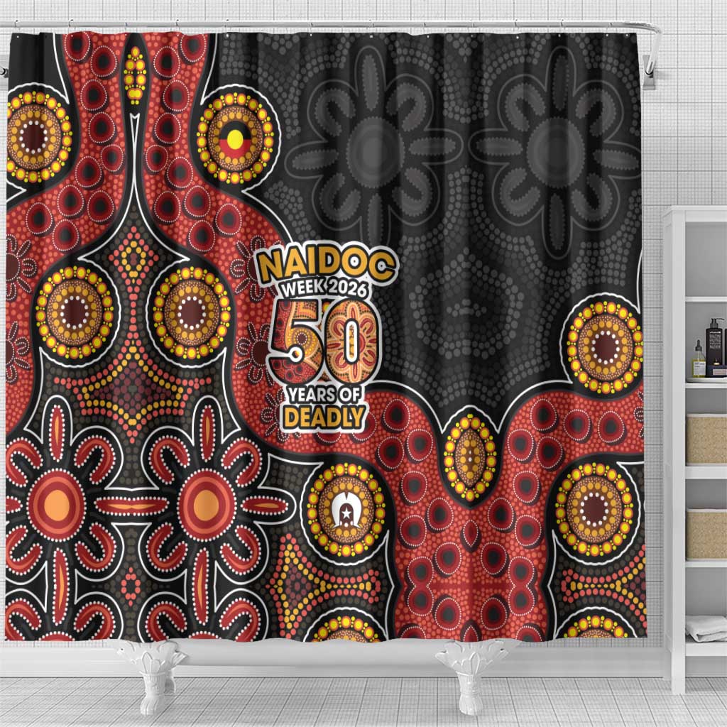 NAIDOC Week 2026 Shower Curtain 50 Years of Deadly Indigenous Pride