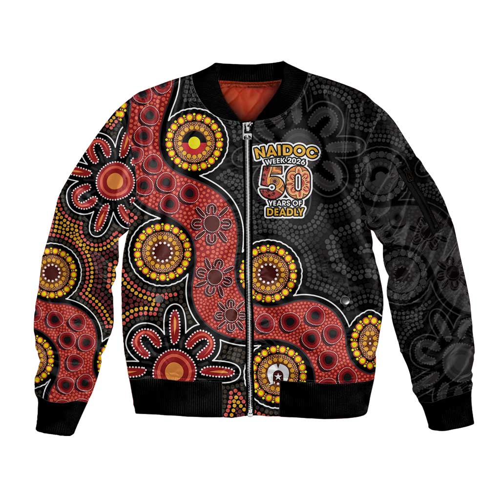 NAIDOC Week 2026 Sleeve Zip Bomber Jacket 50 Years of Deadly Indigenous Pride