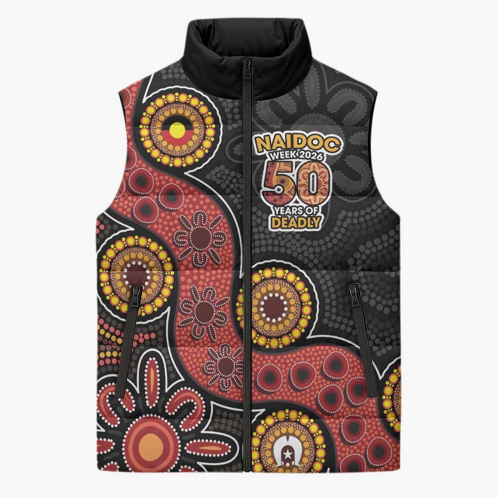 NAIDOC Week 2026 Sleeveless Puffer Jacket 50 Years of Deadly Indigenous Pride