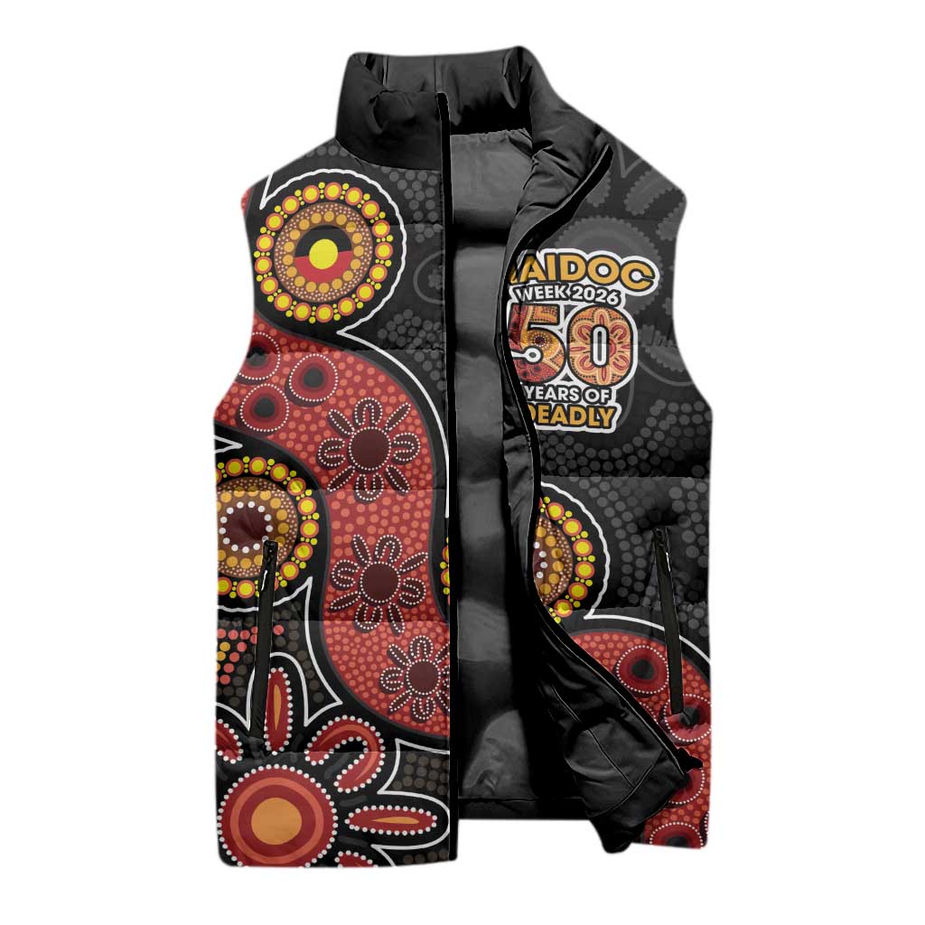 NAIDOC Week 2026 Sleeveless Puffer Jacket 50 Years of Deadly Indigenous Pride