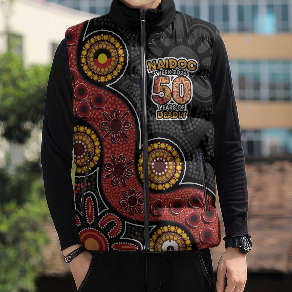 NAIDOC Week 2026 Sleeveless Puffer Jacket 50 Years of Deadly Indigenous Pride