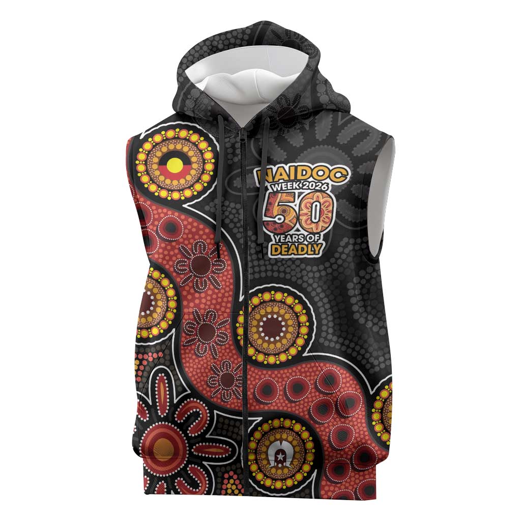 NAIDOC Week 2026 Sleeveless Zip Hoodie 50 Years of Deadly Indigenous Pride