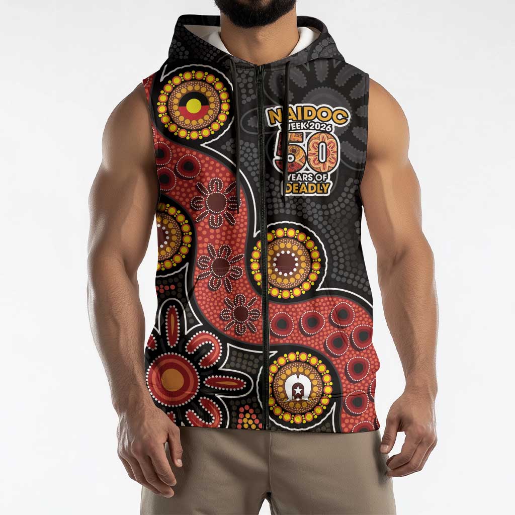 NAIDOC Week 2026 Sleeveless Zip Hoodie 50 Years of Deadly Indigenous Pride