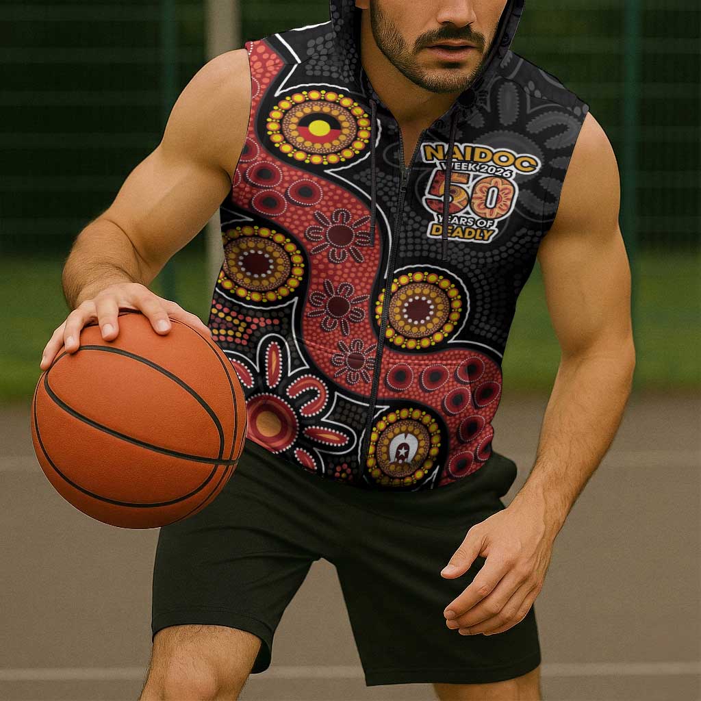 NAIDOC Week 2026 Sleeveless Zip Hoodie 50 Years of Deadly Indigenous Pride