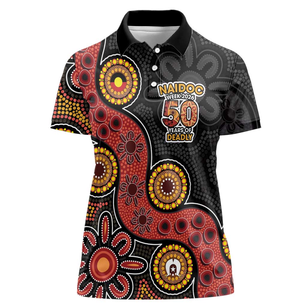 NAIDOC Week 2026 Women Polo Shirt 50 Years of Deadly Indigenous Pride