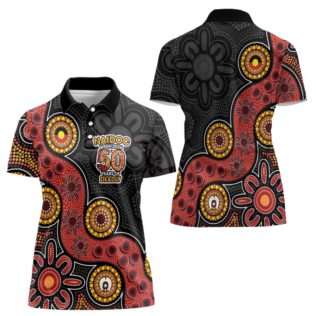 NAIDOC Week 2026 Women Polo Shirt 50 Years of Deadly Indigenous Pride