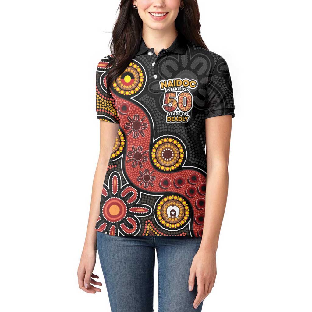 NAIDOC Week 2026 Women Polo Shirt 50 Years of Deadly Indigenous Pride