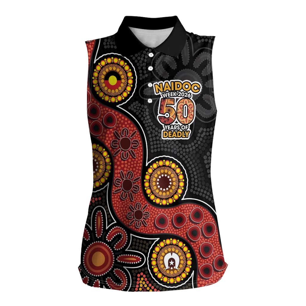 NAIDOC Week 2026 Women Sleeveless Polo Shirt 50 Years of Deadly Indigenous Pride
