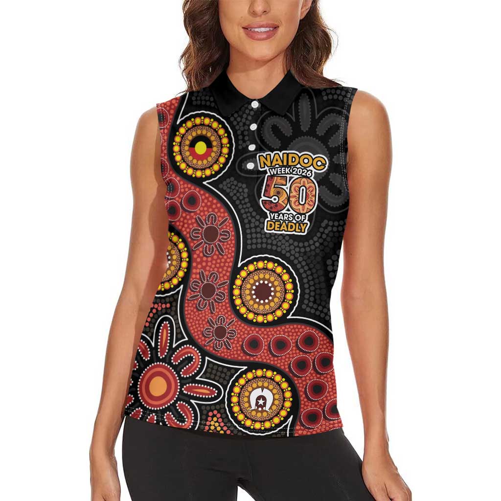 NAIDOC Week 2026 Women Sleeveless Polo Shirt 50 Years of Deadly Indigenous Pride