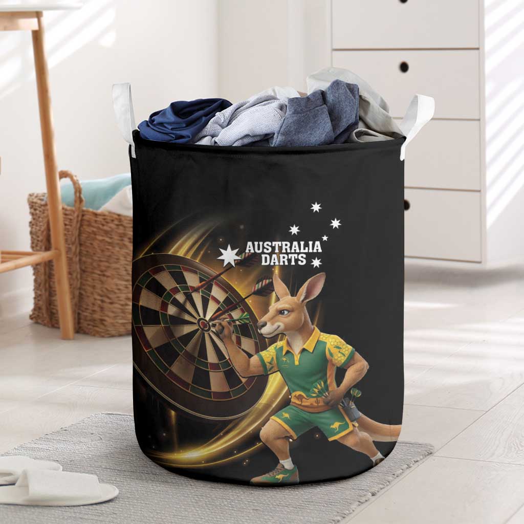 Australia Kangaroo Mascot Darts Laundry Basket Black Edition