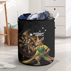Australia Kangaroo Mascot Darts Laundry Basket Black Edition