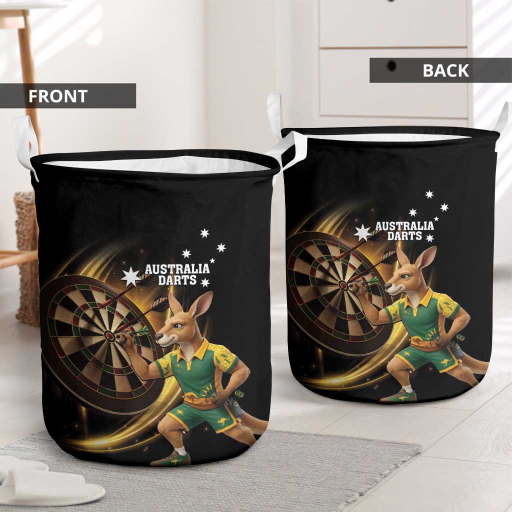 Australia Kangaroo Mascot Darts Laundry Basket Black Edition