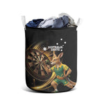 Australia Kangaroo Mascot Darts Laundry Basket Black Edition