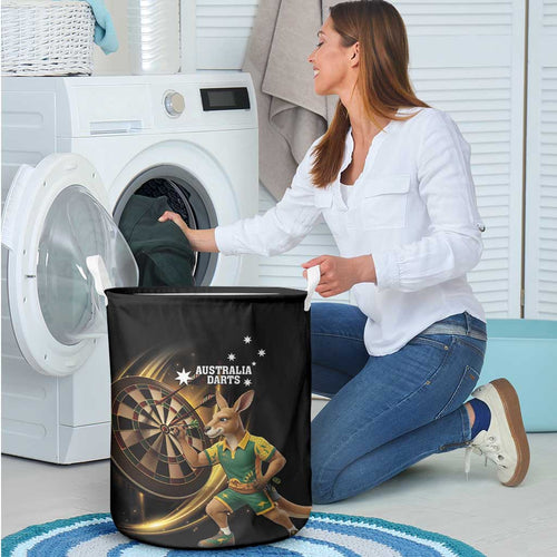 Australia Kangaroo Mascot Darts Laundry Basket Black Edition