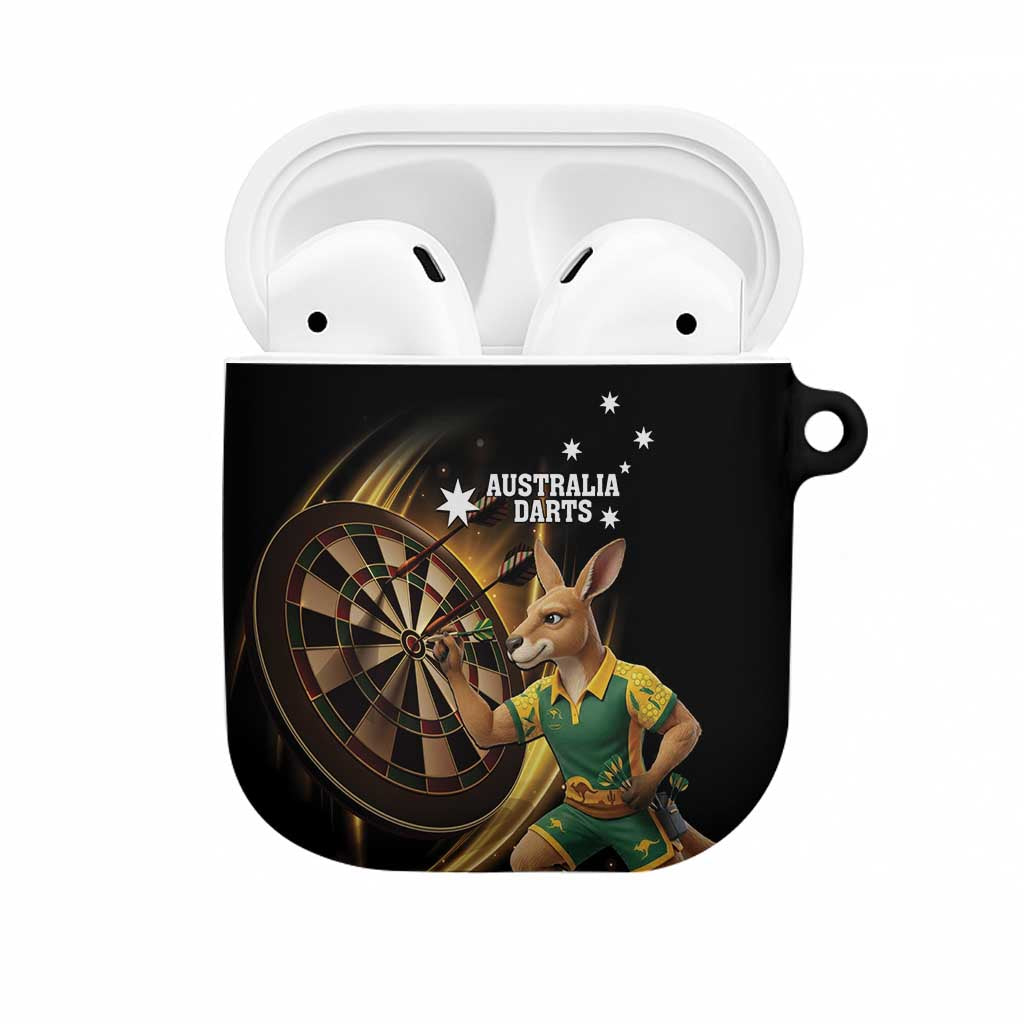 Australia Kangaroo Mascot Darts AirPods Case Black Edition
