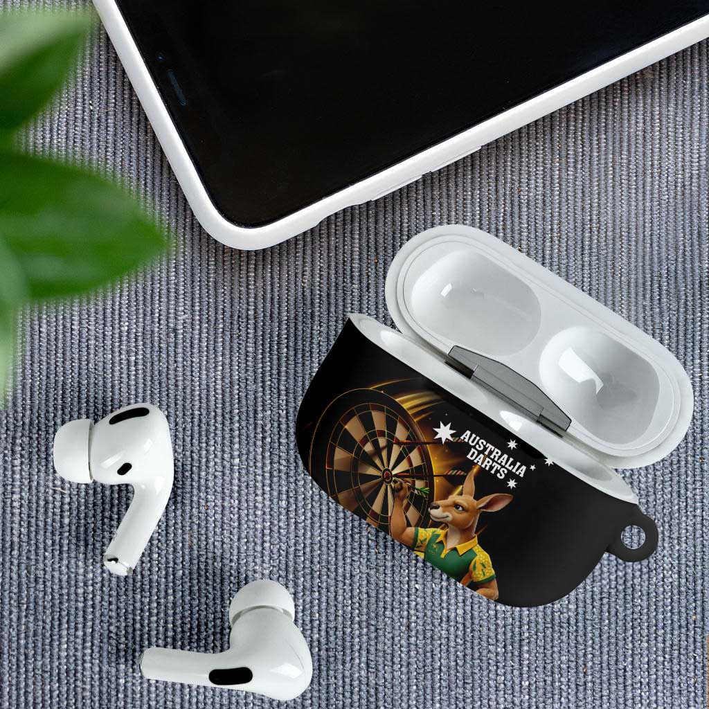 Australia Kangaroo Mascot Darts AirPods Case Black Edition
