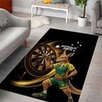 Australia Kangaroo Mascot Darts Area Rug Black Edition