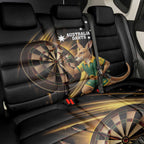 Australia Kangaroo Mascot Darts Back Car Seat Cover Black Edition