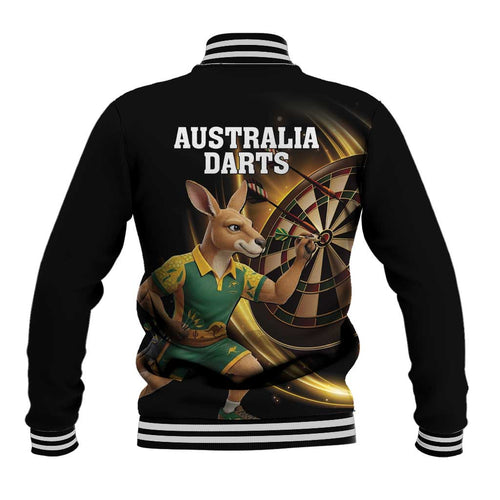 Australia Kangaroo Mascot Darts Baseball Jacket Black Edition