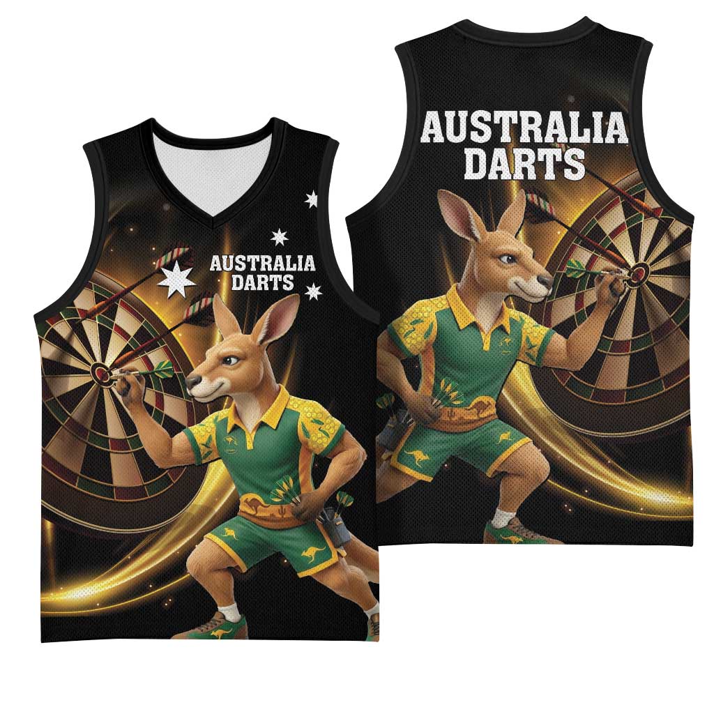 Australia Kangaroo Mascot Darts Basketball Jersey Black Edition