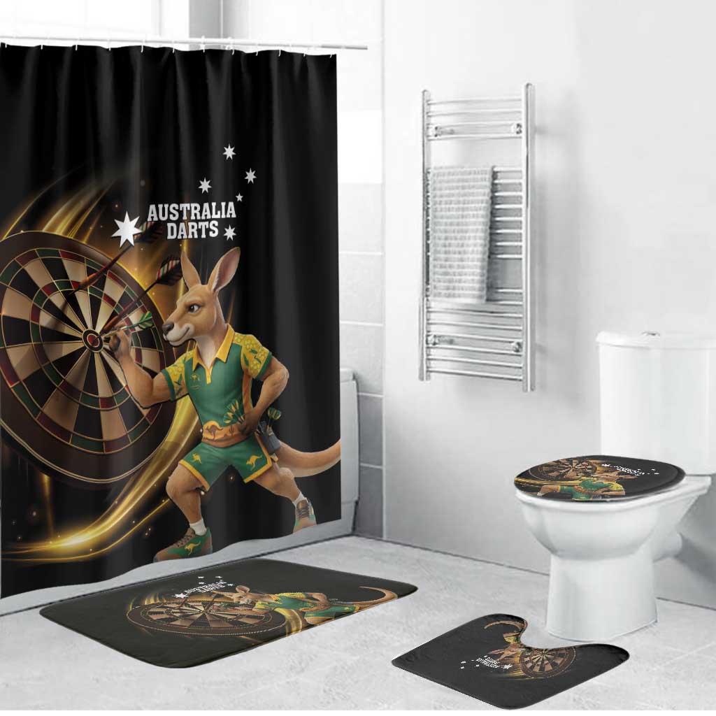 Australia Kangaroo Mascot Darts Bathroom Set Black Edition