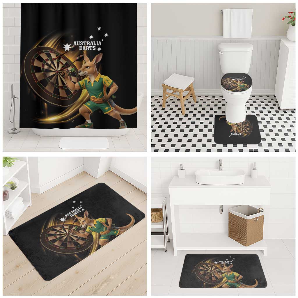 Australia Kangaroo Mascot Darts Bathroom Set Black Edition
