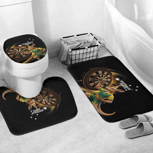 Australia Kangaroo Mascot Darts Bathroom Set Black Edition