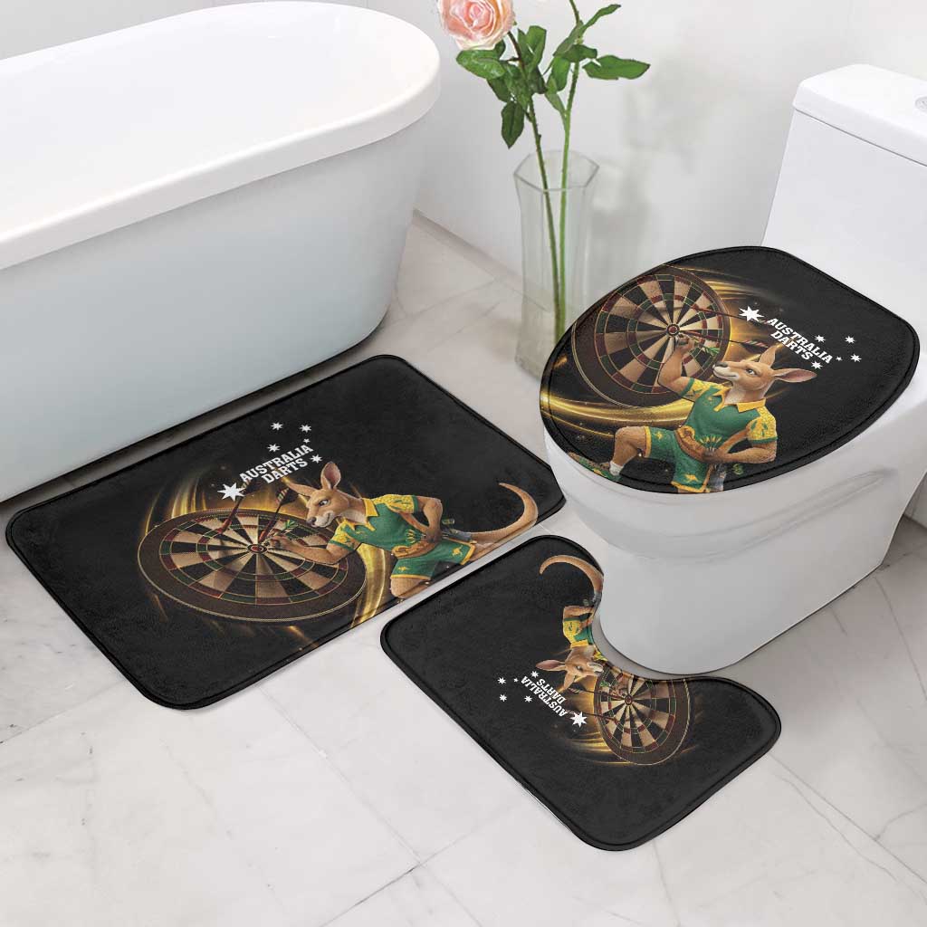 Australia Kangaroo Mascot Darts Bathroom Set Black Edition