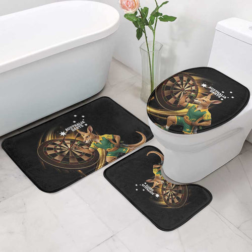 Australia Kangaroo Mascot Darts Bathroom Set Black Edition