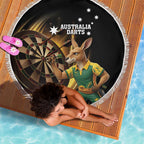 Australia Kangaroo Mascot Darts Beach Blanket Black Edition