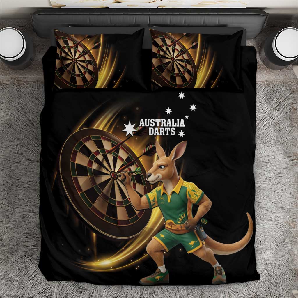 Australia Kangaroo Mascot Darts Bedding Set Black Edition