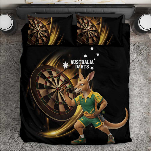 Australia Kangaroo Mascot Darts Bedding Set Black Edition
