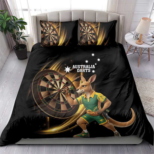 Australia Kangaroo Mascot Darts Bedding Set Black Edition