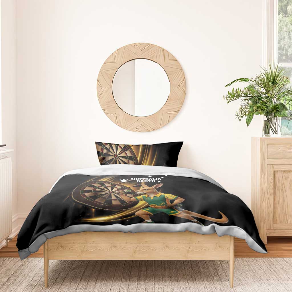 Australia Kangaroo Mascot Darts Bedding Set Black Edition